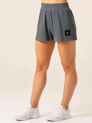 Women's Waffle Lounge Shorts - Steel Blue