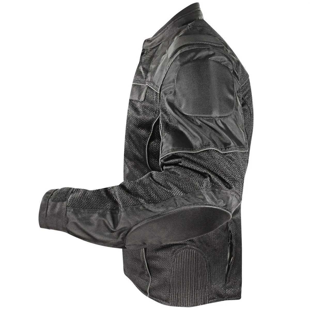 Xelement XS8160 Men's 'Shadow' All Season Black Tri-Tex and Mesh Motorcycle Rider Jacket with X-Armor Protection